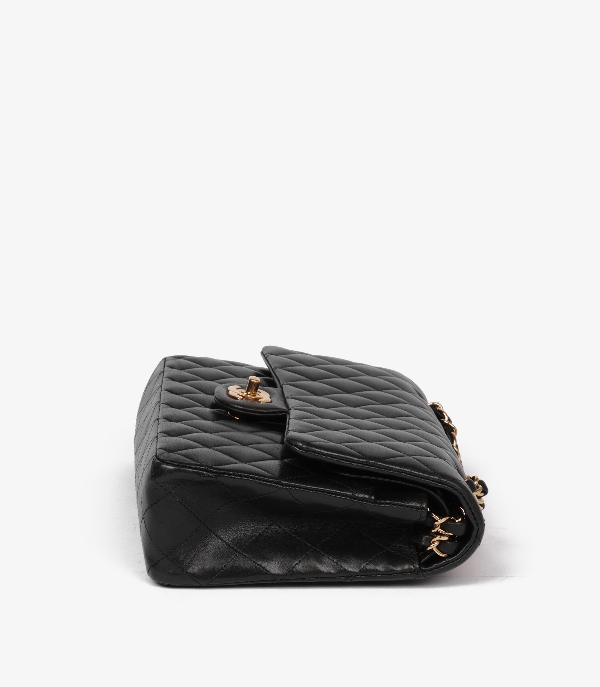 Chanel Bolso Doble Solapa Clásico Piel de Cordero Negro 3
