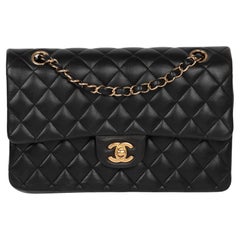 Chanel Bolso Doble Solapa Clásico Piel de Cordero Negro