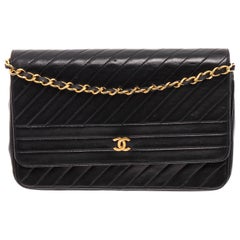 Chanel Black Lambskin Leather Full Flap Bag Chanel Black Lambskin Leather Full Flap Bag