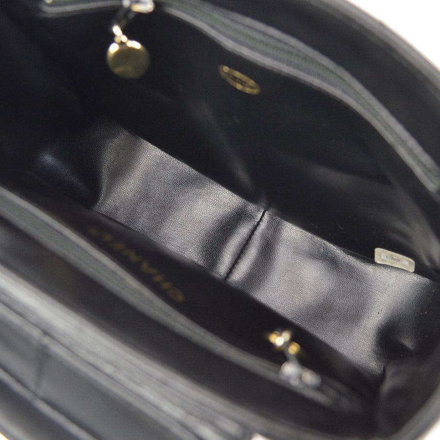 CHANEL Black Lambskin Leather Gold Hardware Small Bucket Canister Shoulder Bag  For Sale 1
