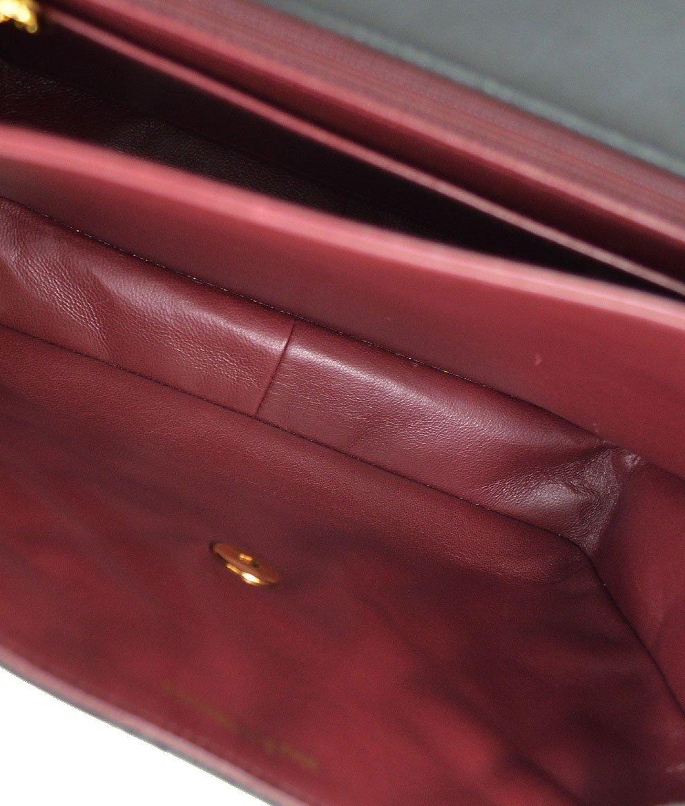 CHANEL Black Lambskin Leather Gold Medium Evening Top Handle Shoulder Flap Bag 3