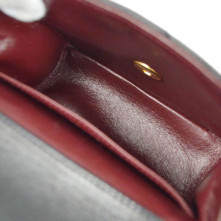 CHANEL Black Lambskin Leather Gold Small Micro Mini Kelly Top