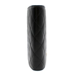Chanel Black Lambskin Leather & Gold-tone CC Passport Case