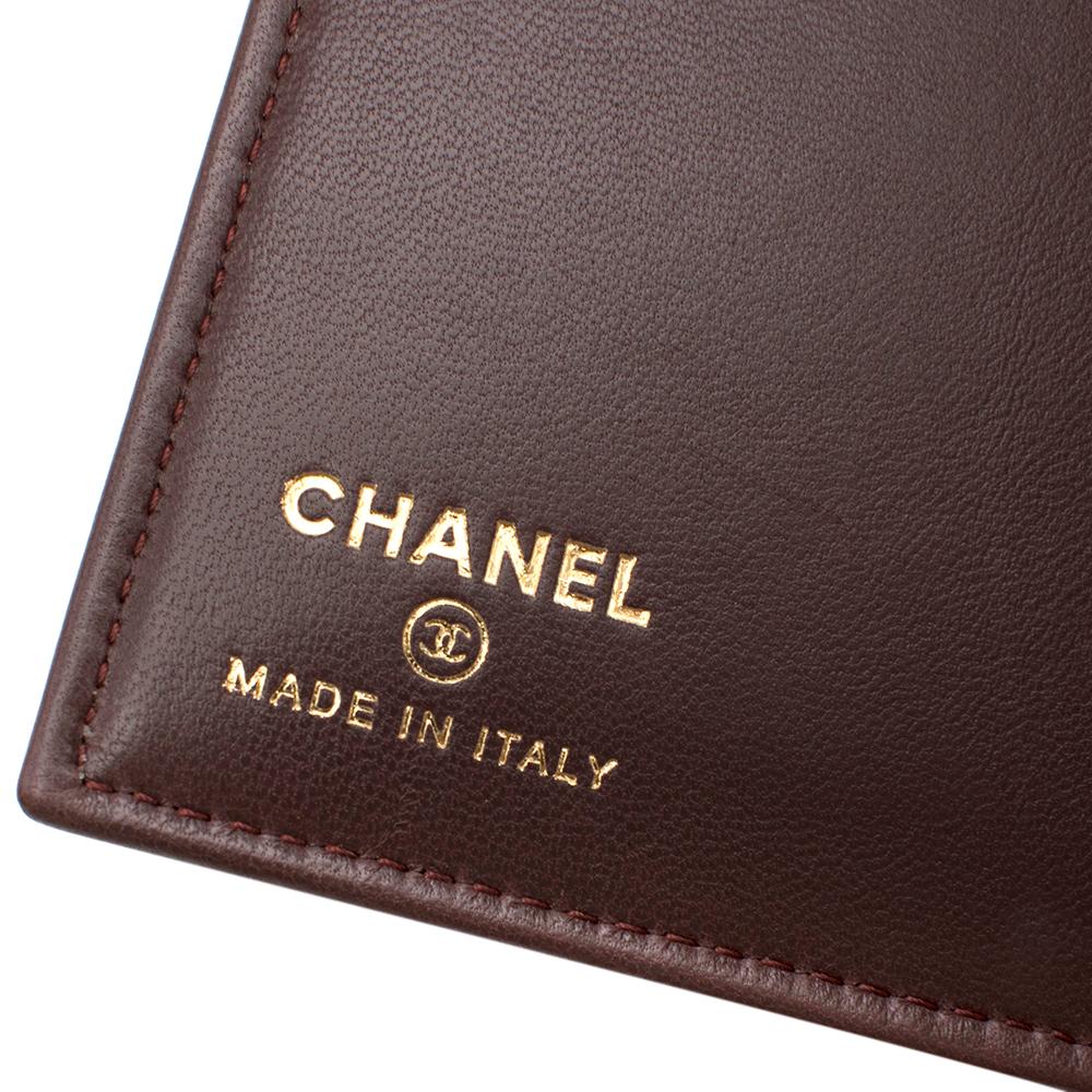 Chanel Black Lambskin Leather & Gold-tone CC Passport Case  2