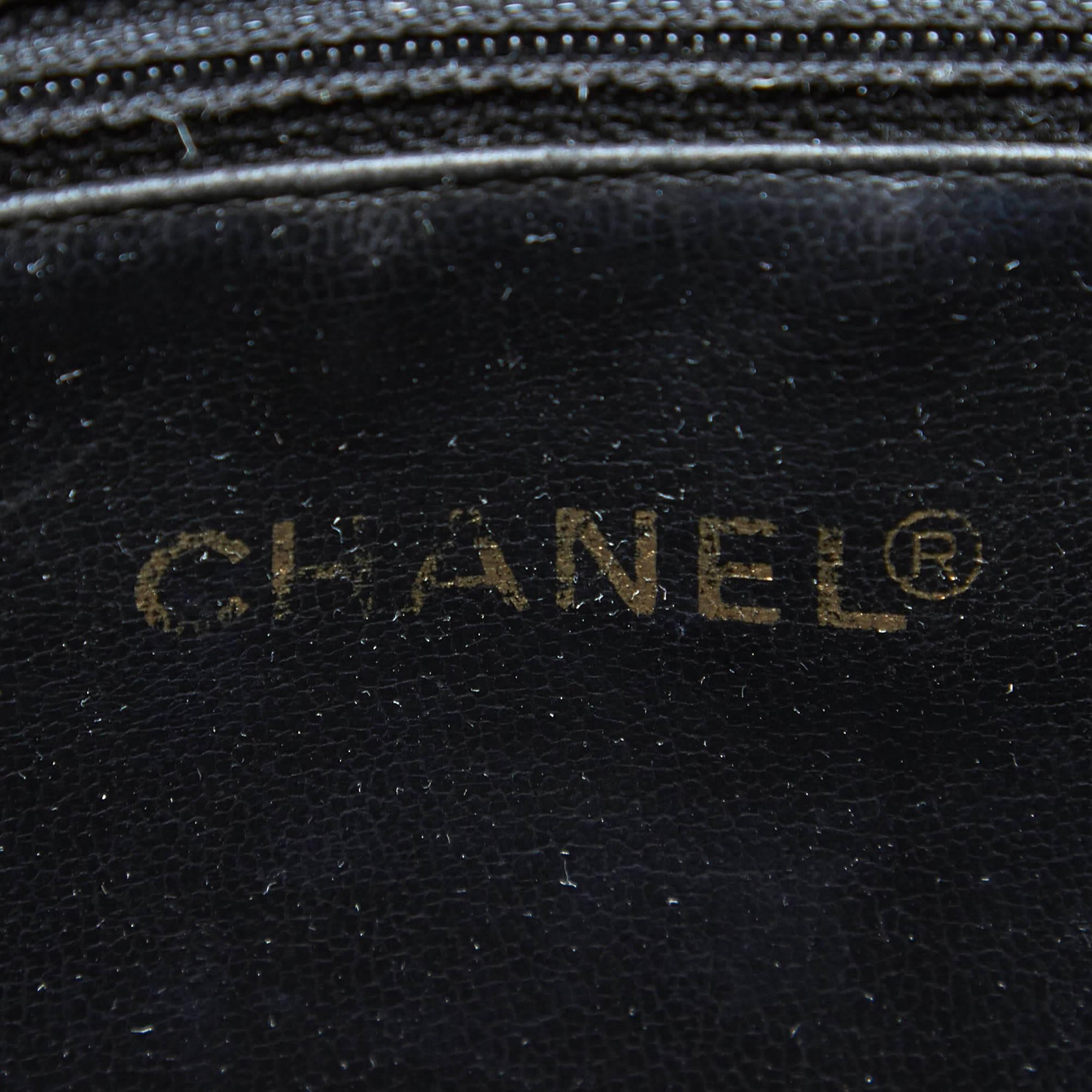 Chanel Black Lambskin Leather Gold Toned 