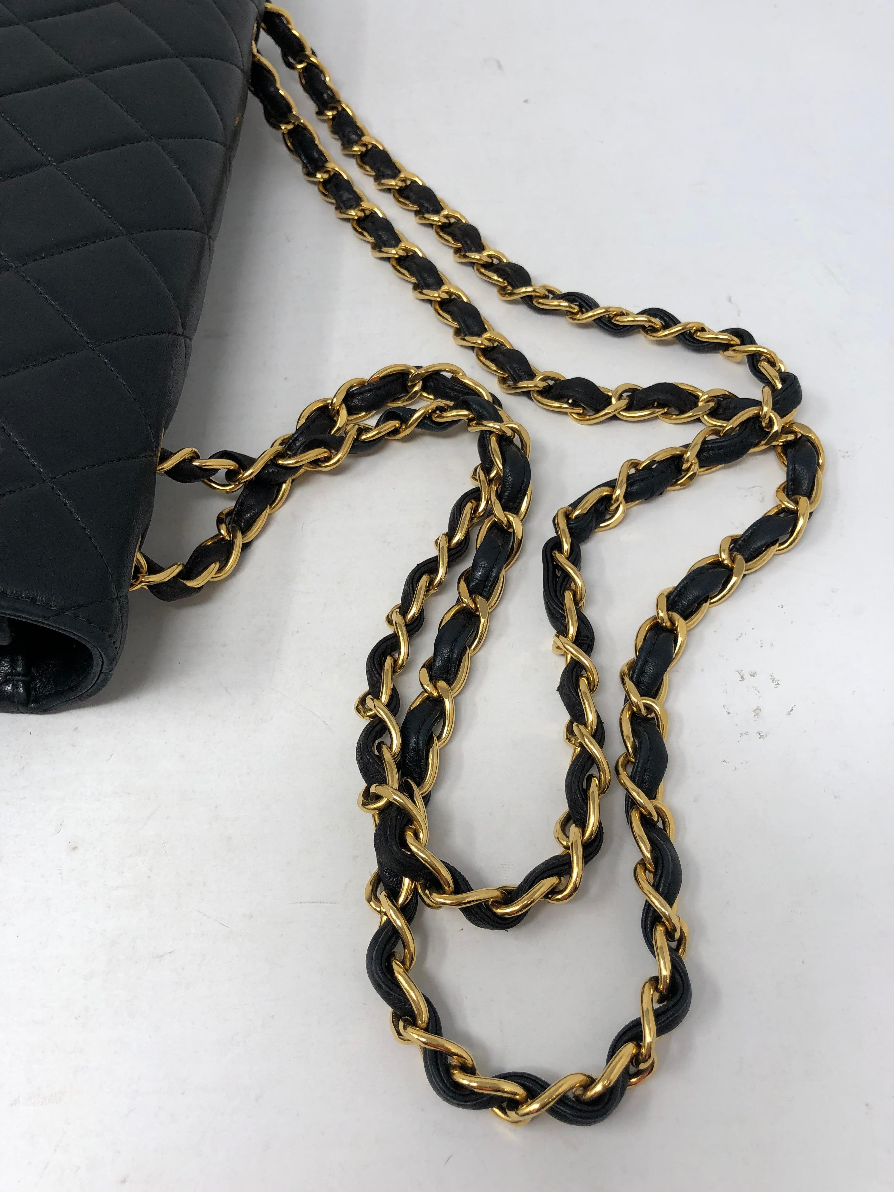 Chanel Black Lambskin Leather Jumbo  6