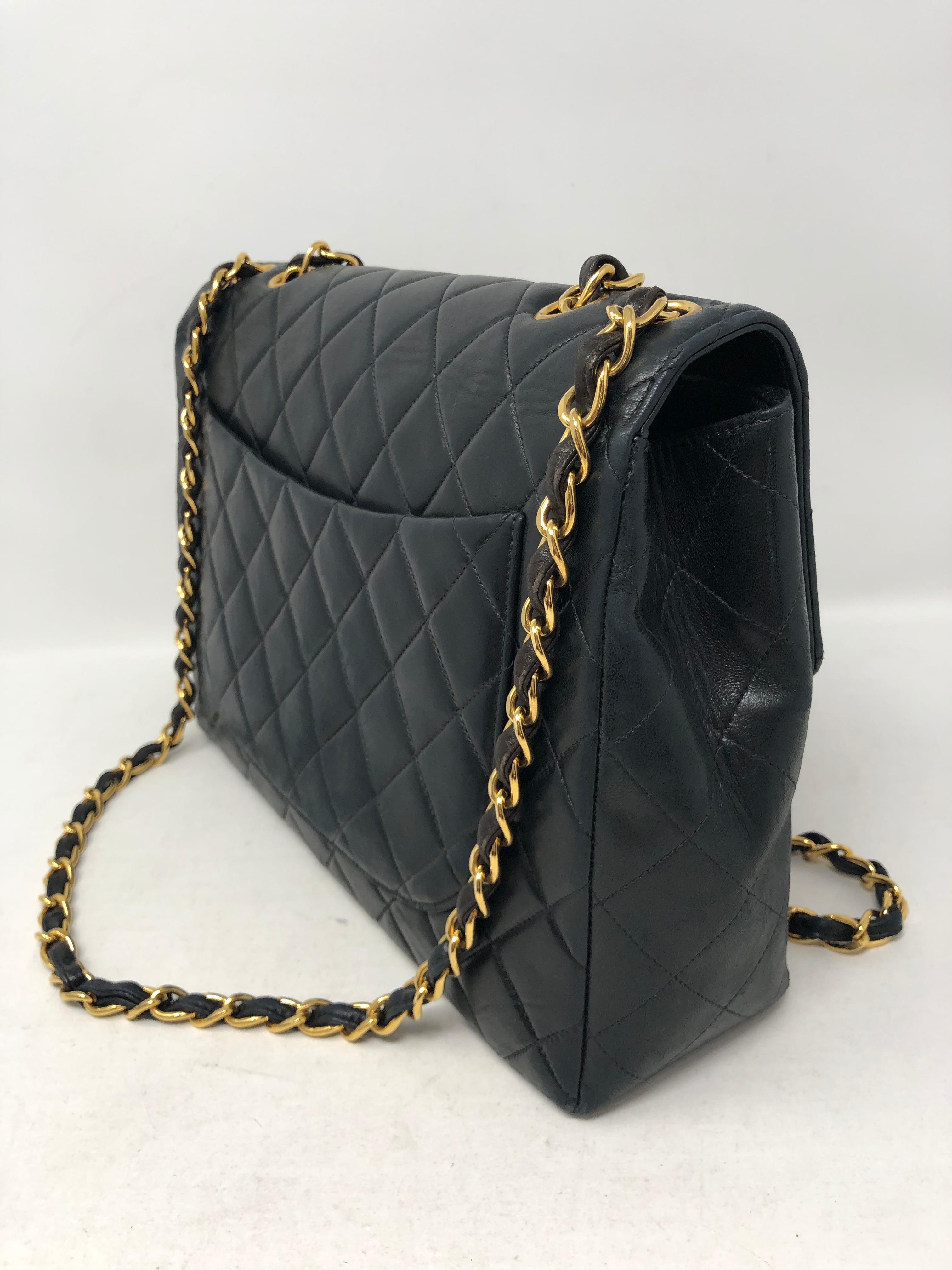 Chanel Black Lambskin Leather Jumbo  In Fair Condition In Athens, GA