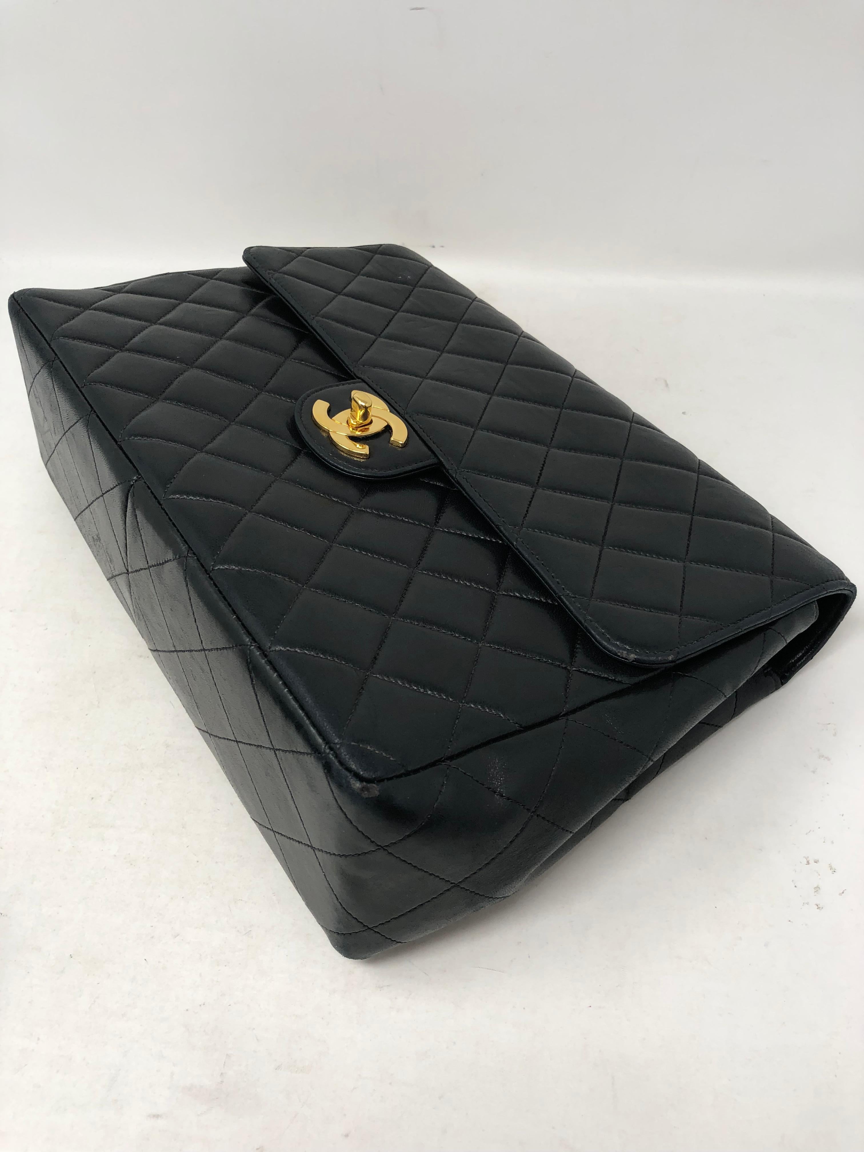 Chanel Black Lambskin Leather Jumbo  3