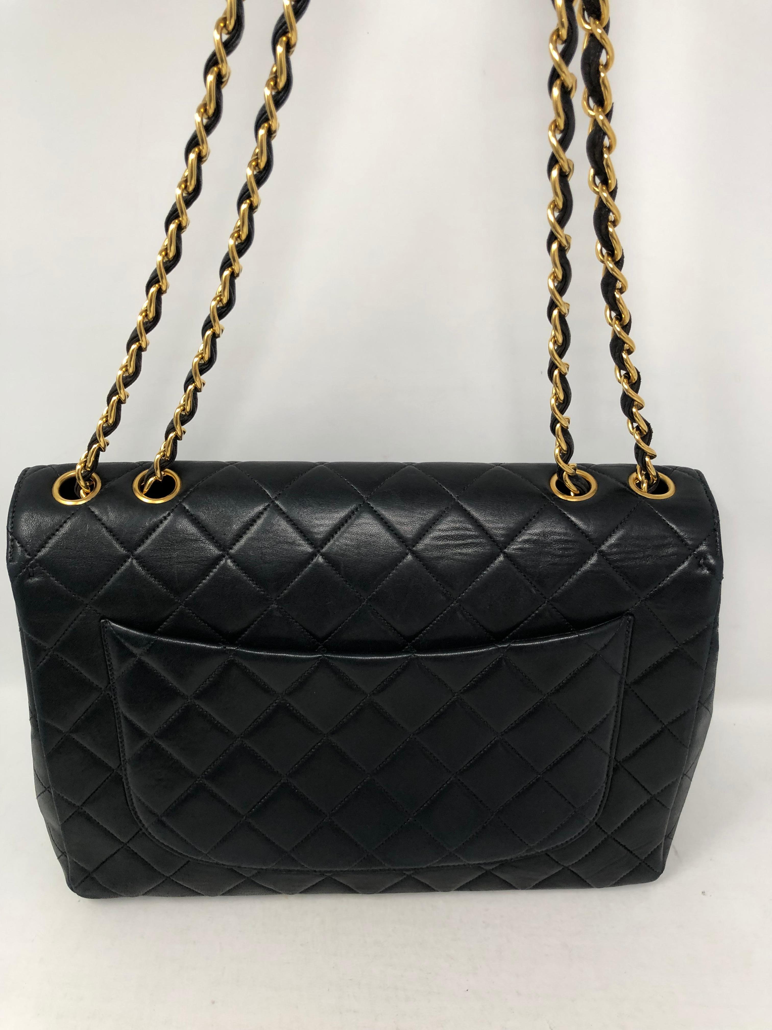 Chanel Black Lambskin Leather Jumbo  4
