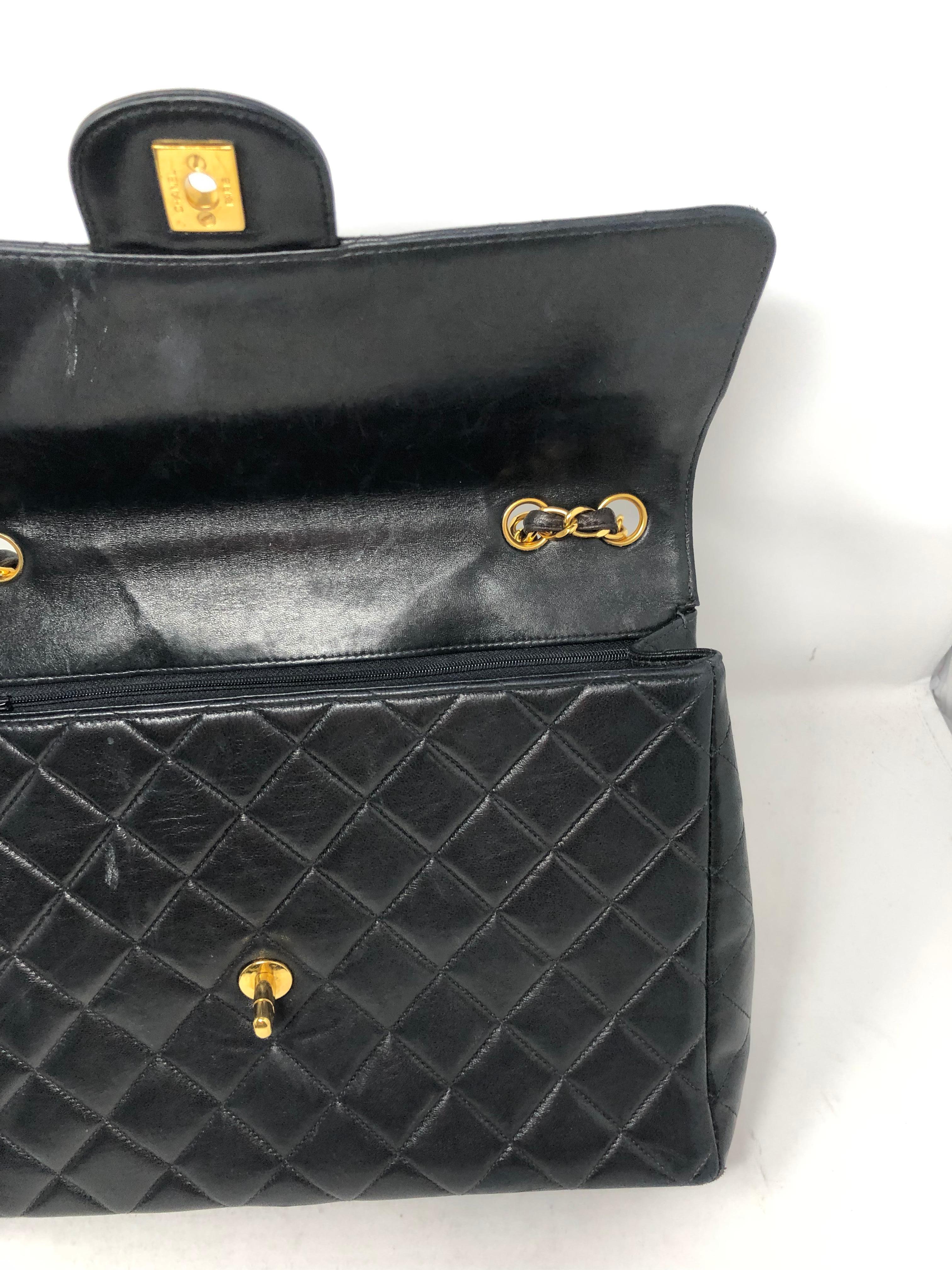 Chanel Black Lambskin Leather Jumbo  5