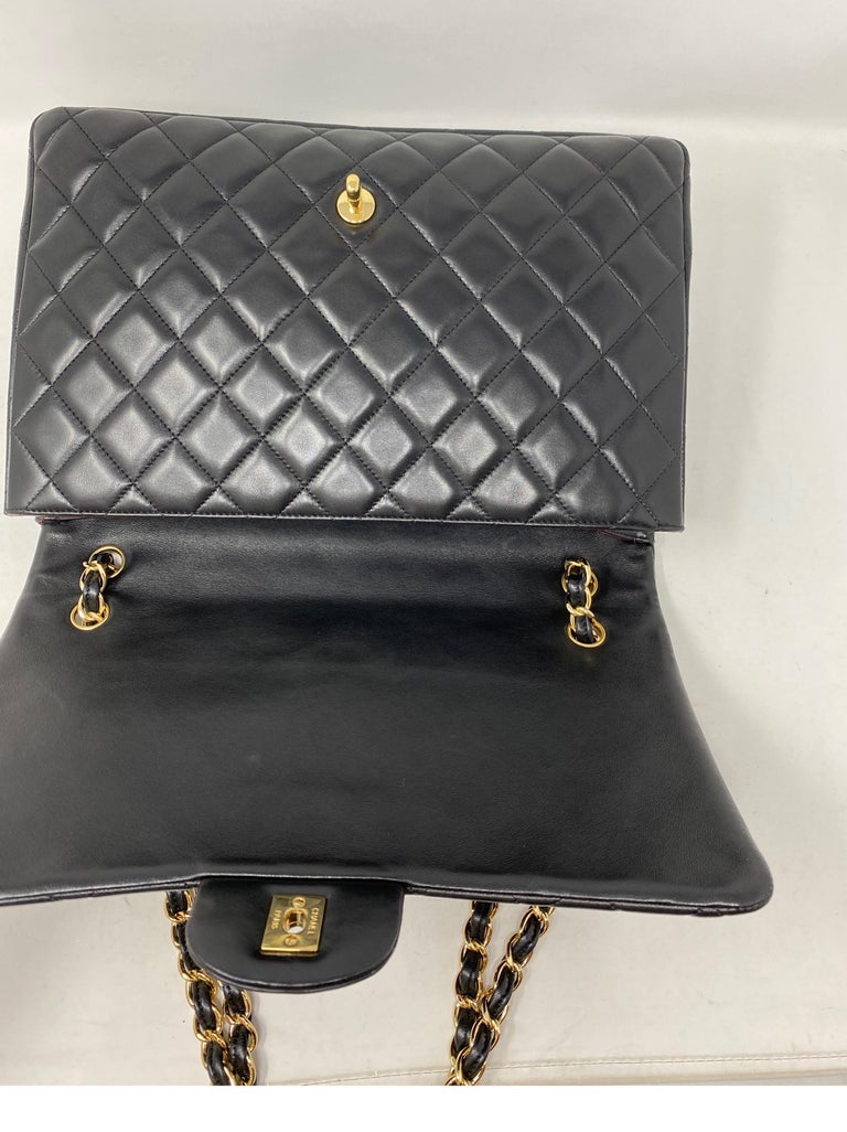 Chanel Black Lambskin Leather Maxi Bag  6
