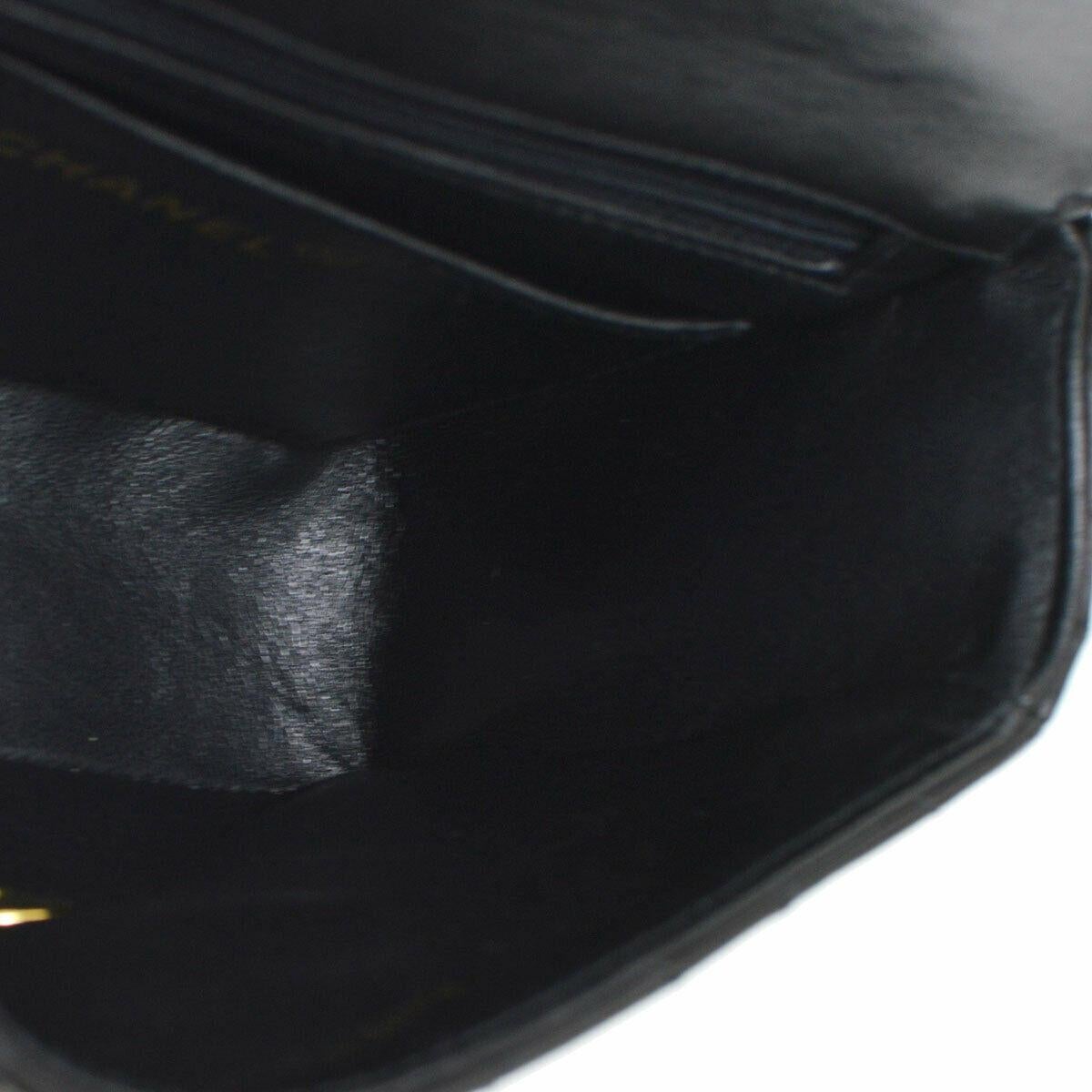 Women's Chanel Black Lambskin Leather Mini Small Party Top Handle Satchel Flap Bag