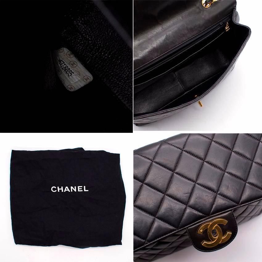 Chanel Black Lambskin Leather Quilted Bag  For Sale 6