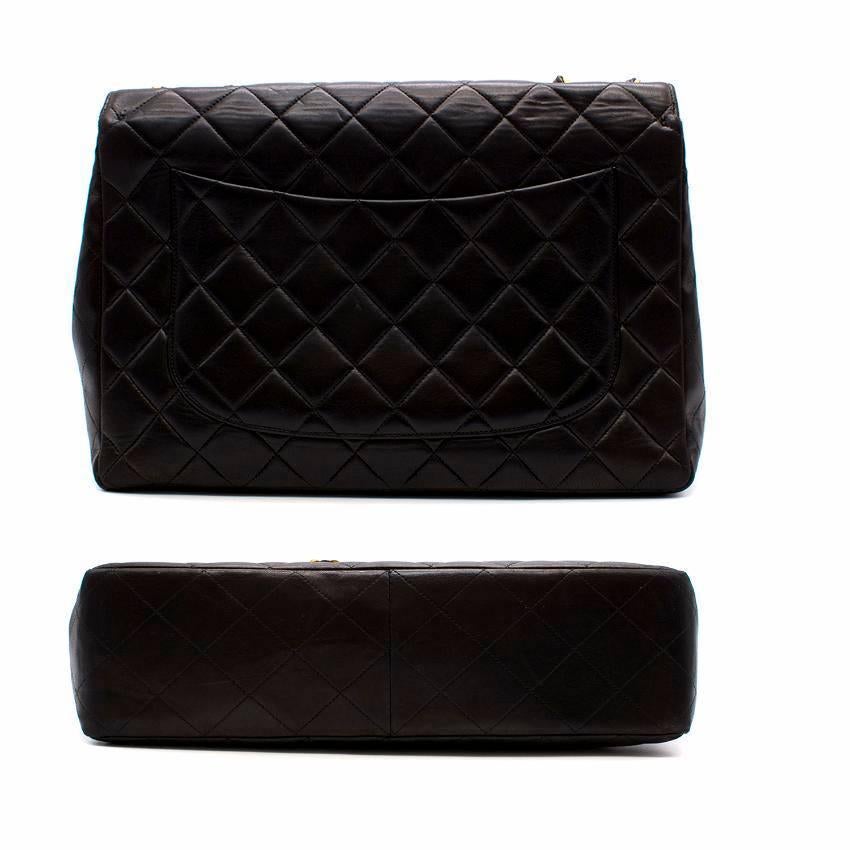 Women's or Men's Chanel Black Lambskin Leather Quilted Bag  For Sale