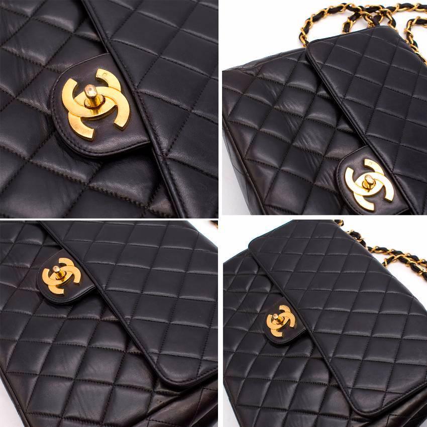 Chanel Black Lambskin Leather Quilted Bag  For Sale 3