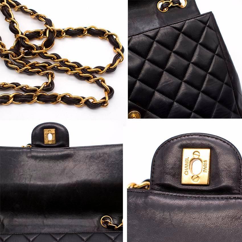 Chanel Black Lambskin Leather Quilted Bag  For Sale 4