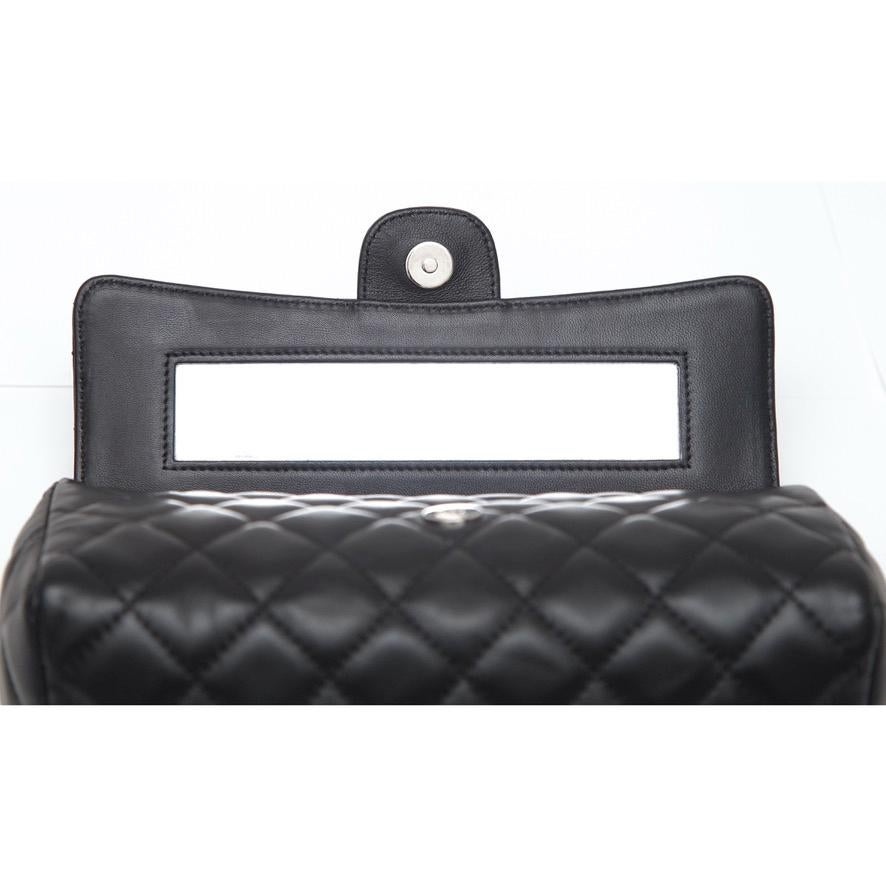 Women's or Men's CHANEL Black Lambskin Leather Quilted O-Coin Case Clutch Bag Gold 13C 2013