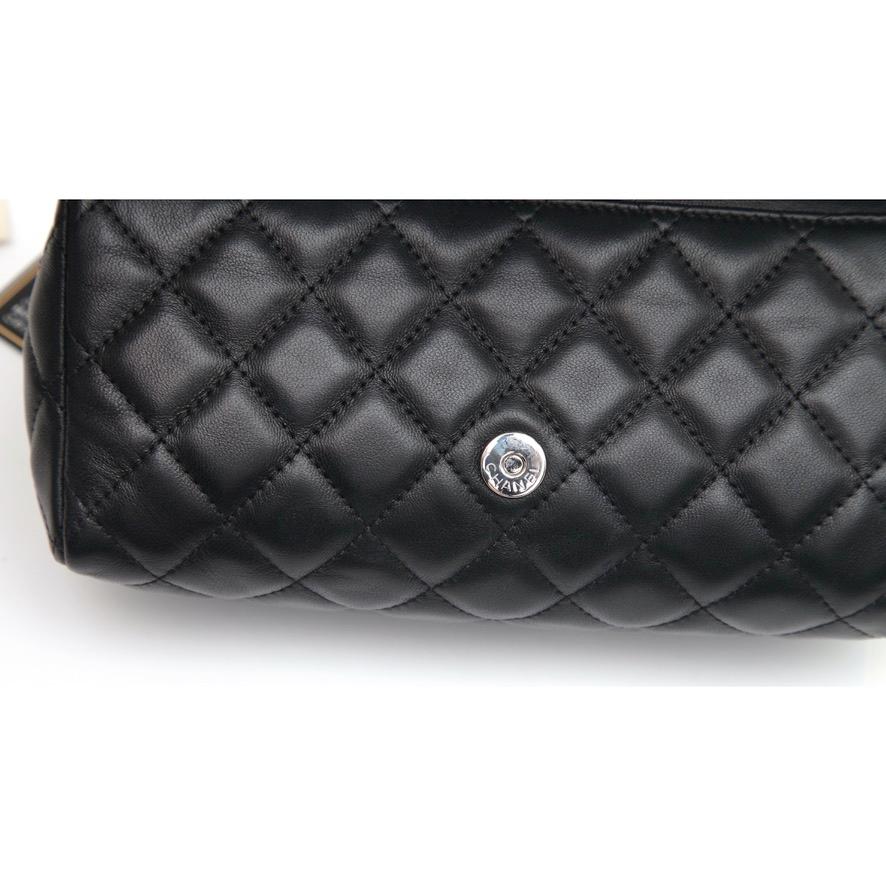 CHANEL Black Lambskin Leather Quilted O-Coin Case Clutch Bag Gold 13C 2013 3