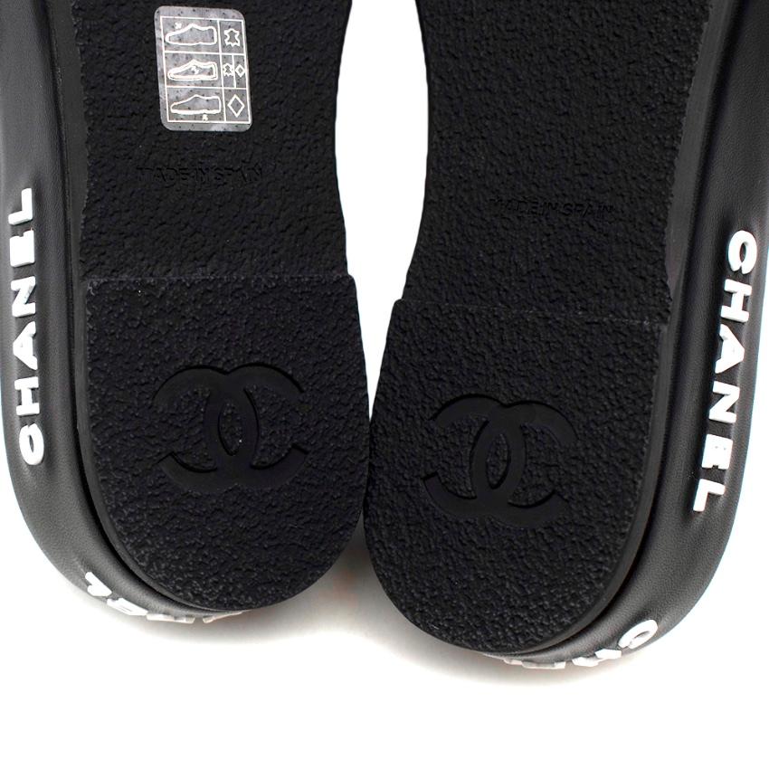 Chanel Black Lambskin Leather Platform CC - EU 37 For Sale at 1stDibs