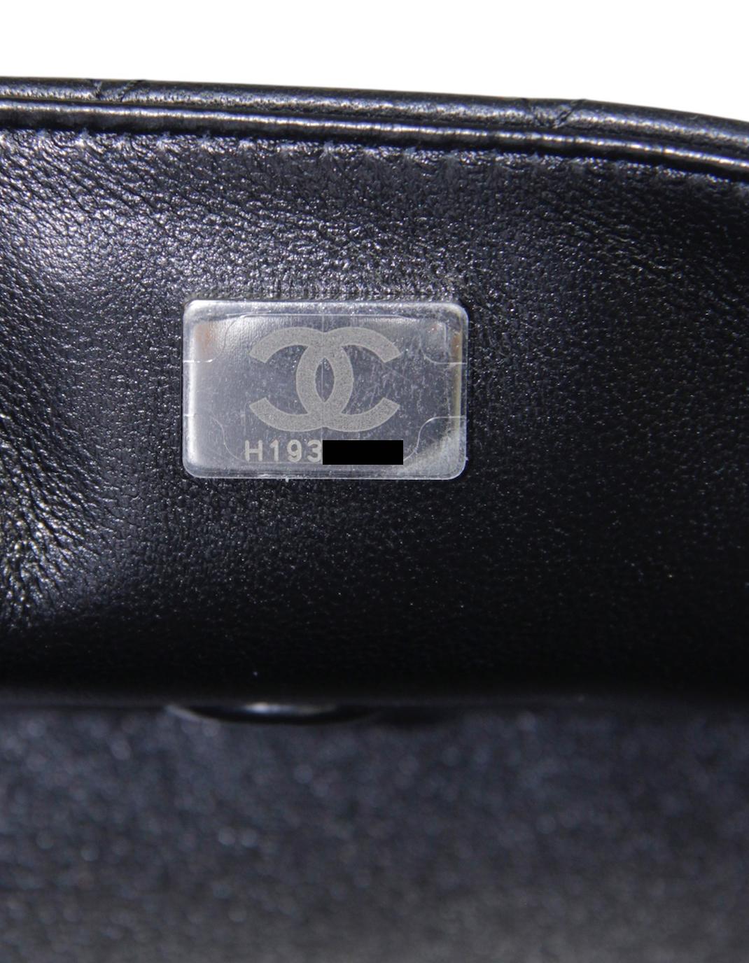 Chanel Black Lambskin Leather Rectangular Mini Flap Crossbody Bag For Sale 6