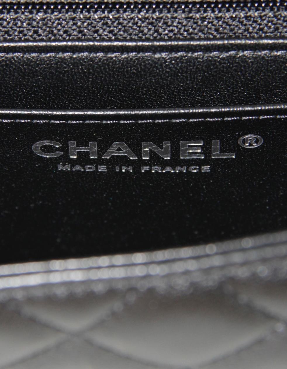 Chanel Black Lambskin Leather Rectangular Mini Flap Crossbody Bag For Sale 3