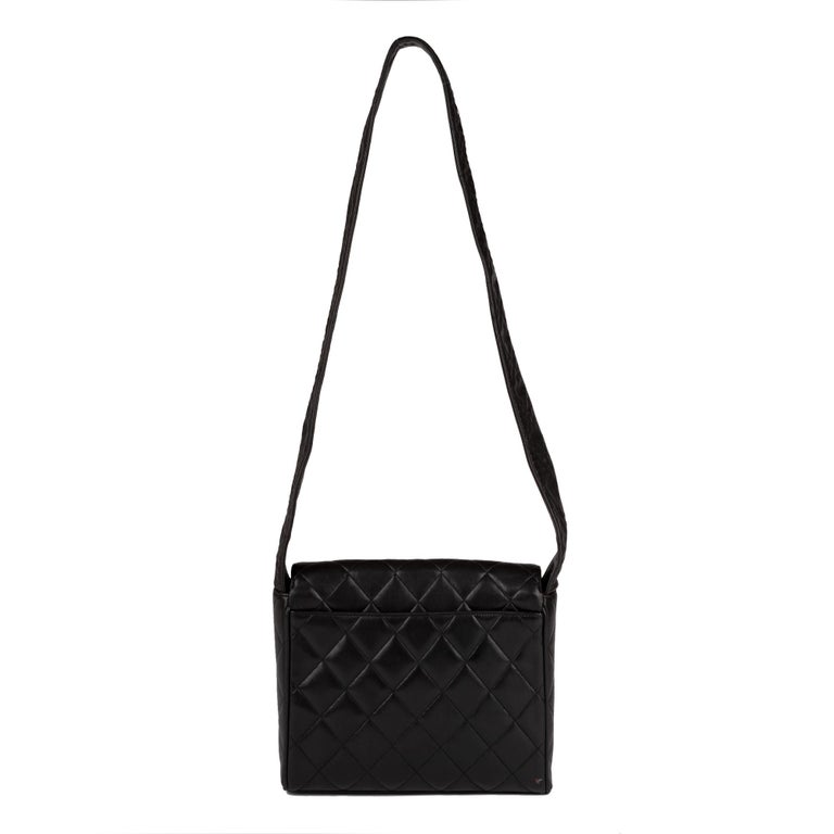 Chanel Black Lambskin Leather Shoulder Bag at 1stDibs