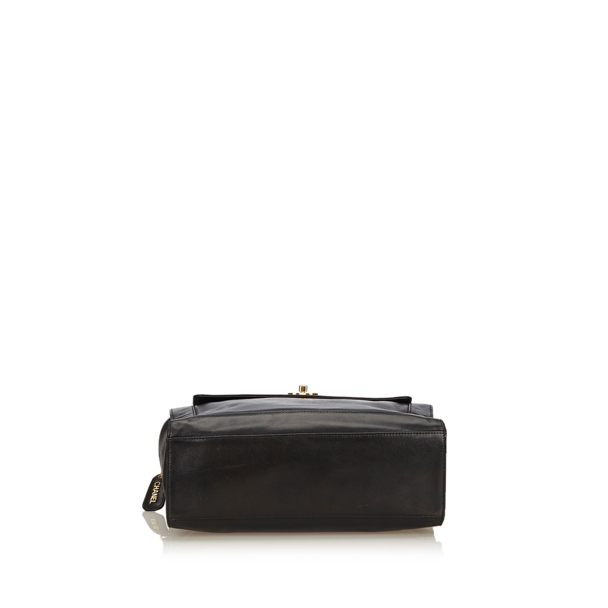 Women's Chanel Black Lambskin Leather Shoulder Bag