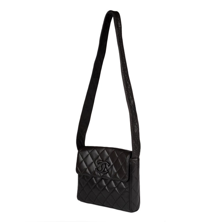 Chanel Black Lambskin Leather Shoulder Bag at 1stDibs