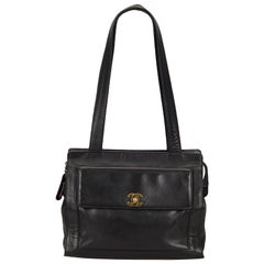Chanel Black Lambskin Leather Shoulder Bag