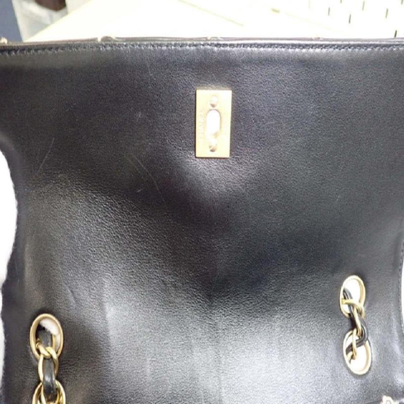 Chanel Black Lambskin Leather Wild Stitch CC Single Flap Shoulder Bag 2