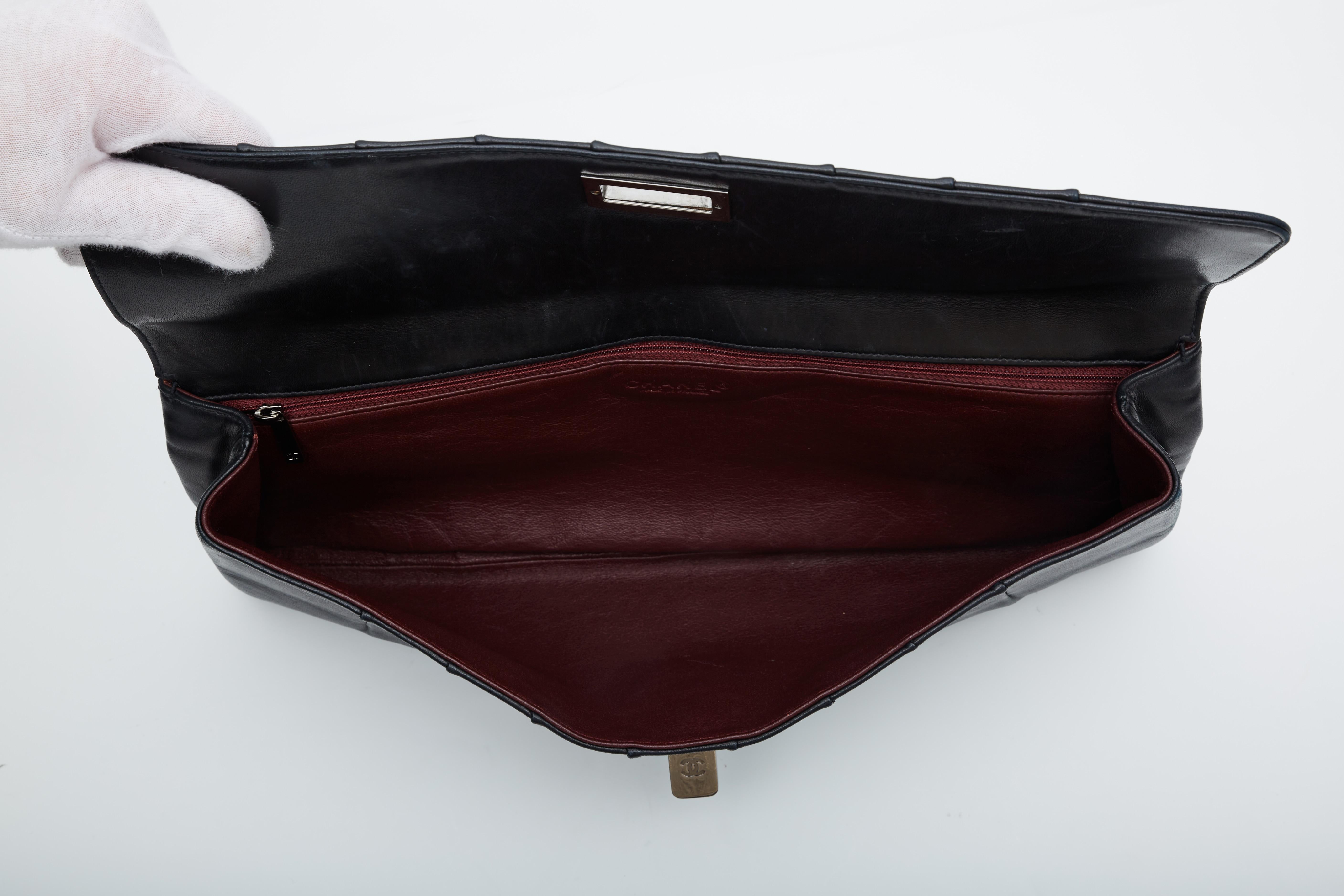 Chanel Black Lambskin Long Clutch Bag For Sale 3
