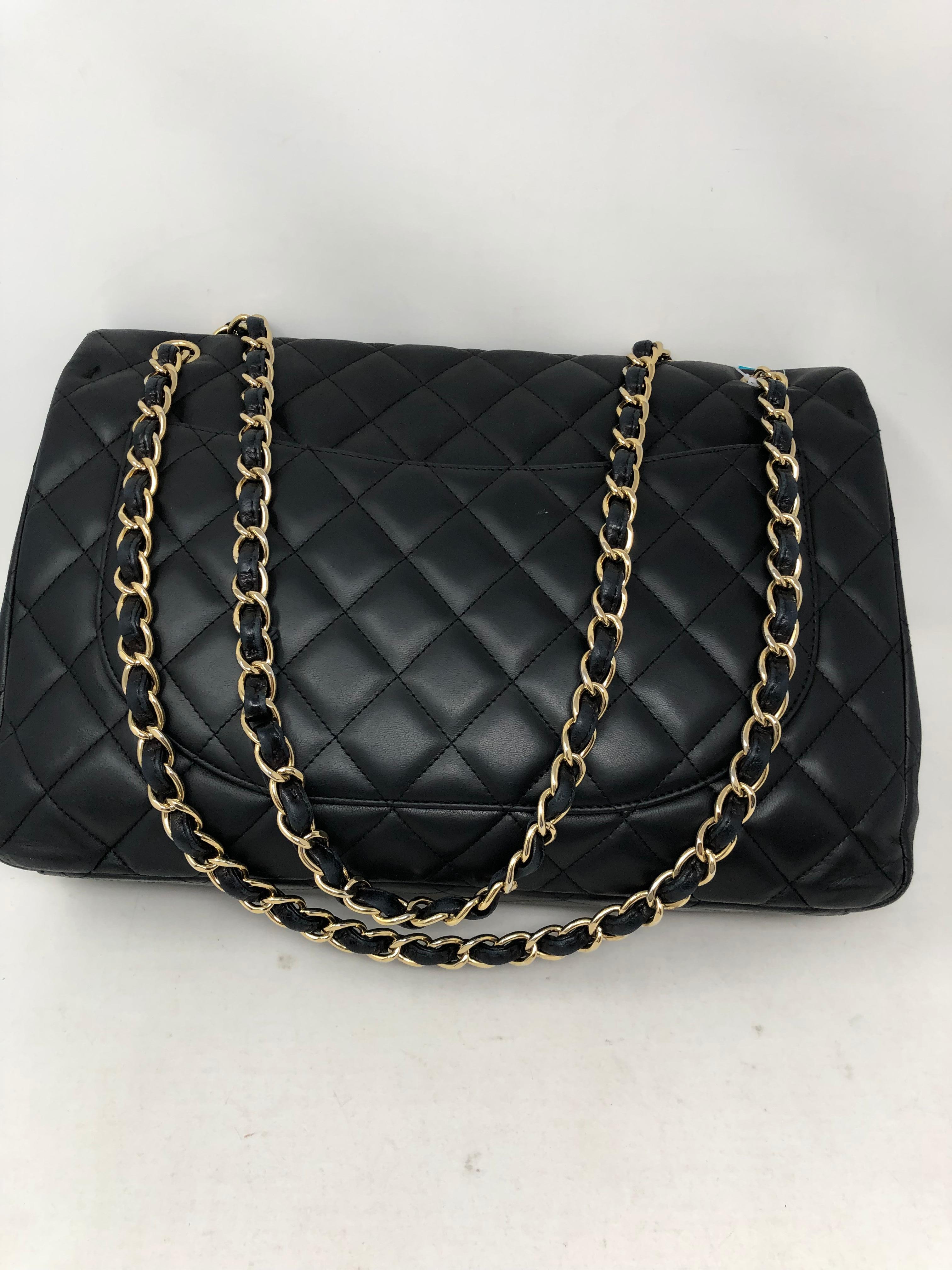 Chanel Black Lambskin Maxi Bag  1