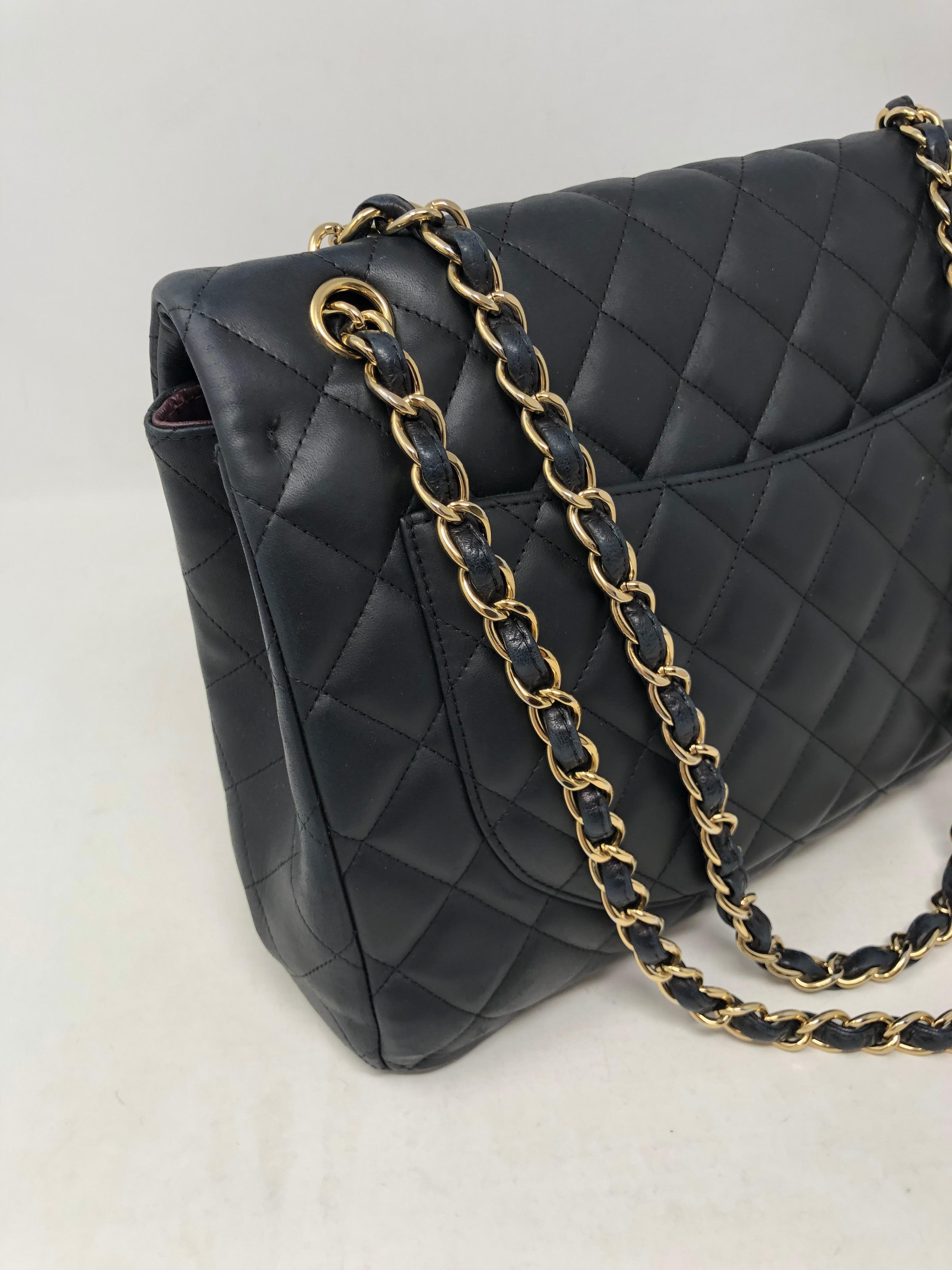 Chanel Black Lambskin Maxi Bag  2