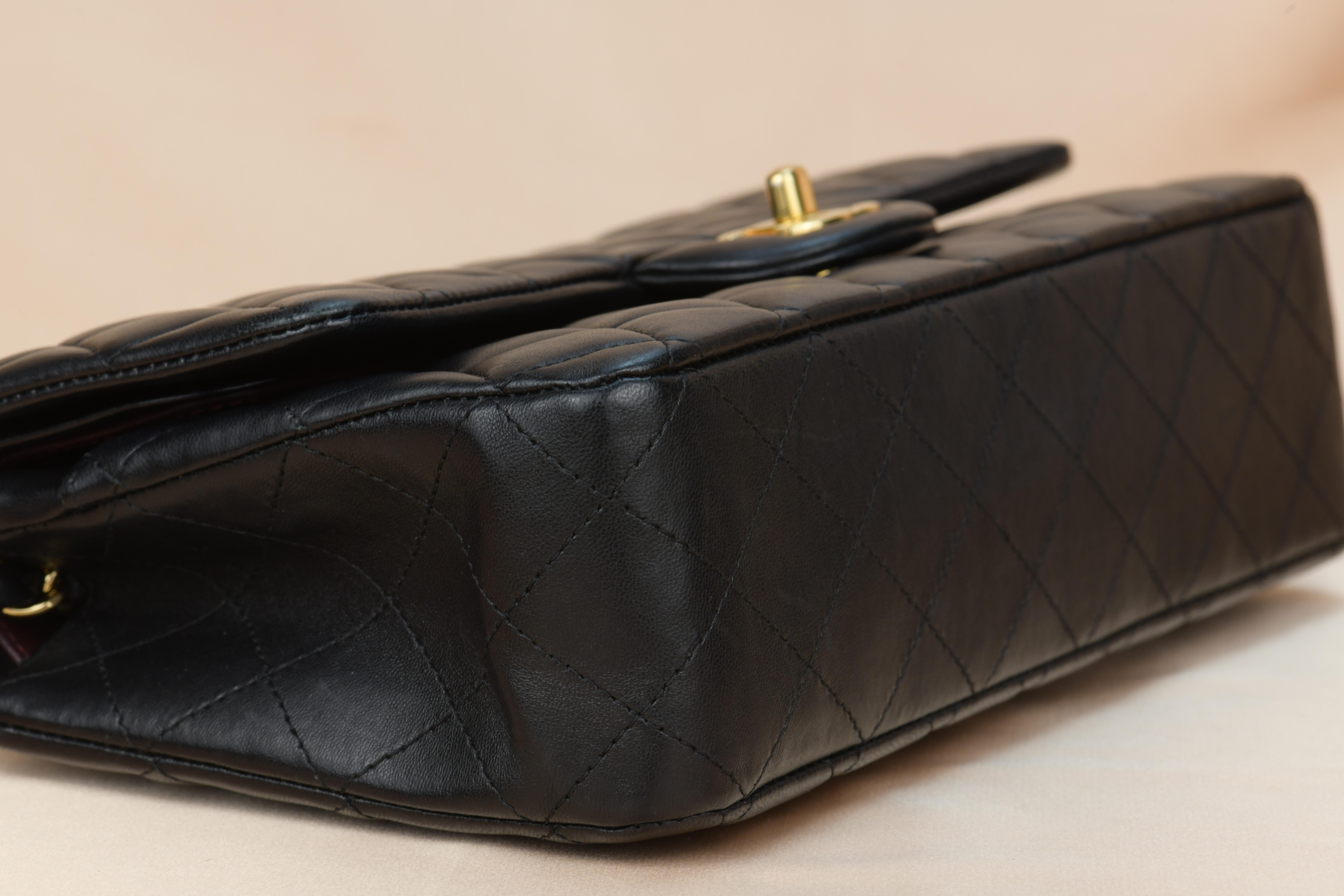 Chanel Black Lambskin Medium Classic Double Flap Bag 9
