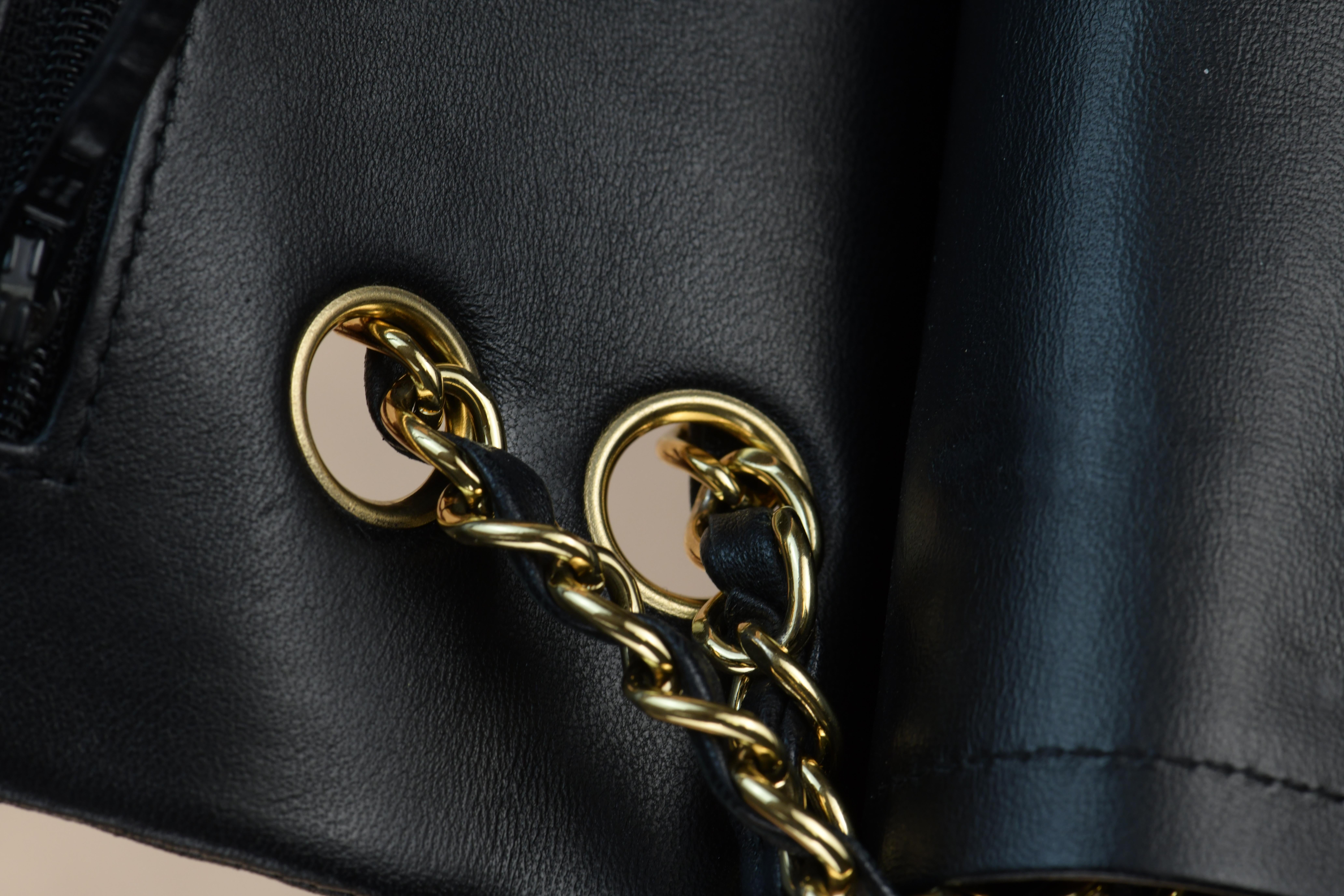 Chanel Black Lambskin Medium Classic Double Flap Bag 12