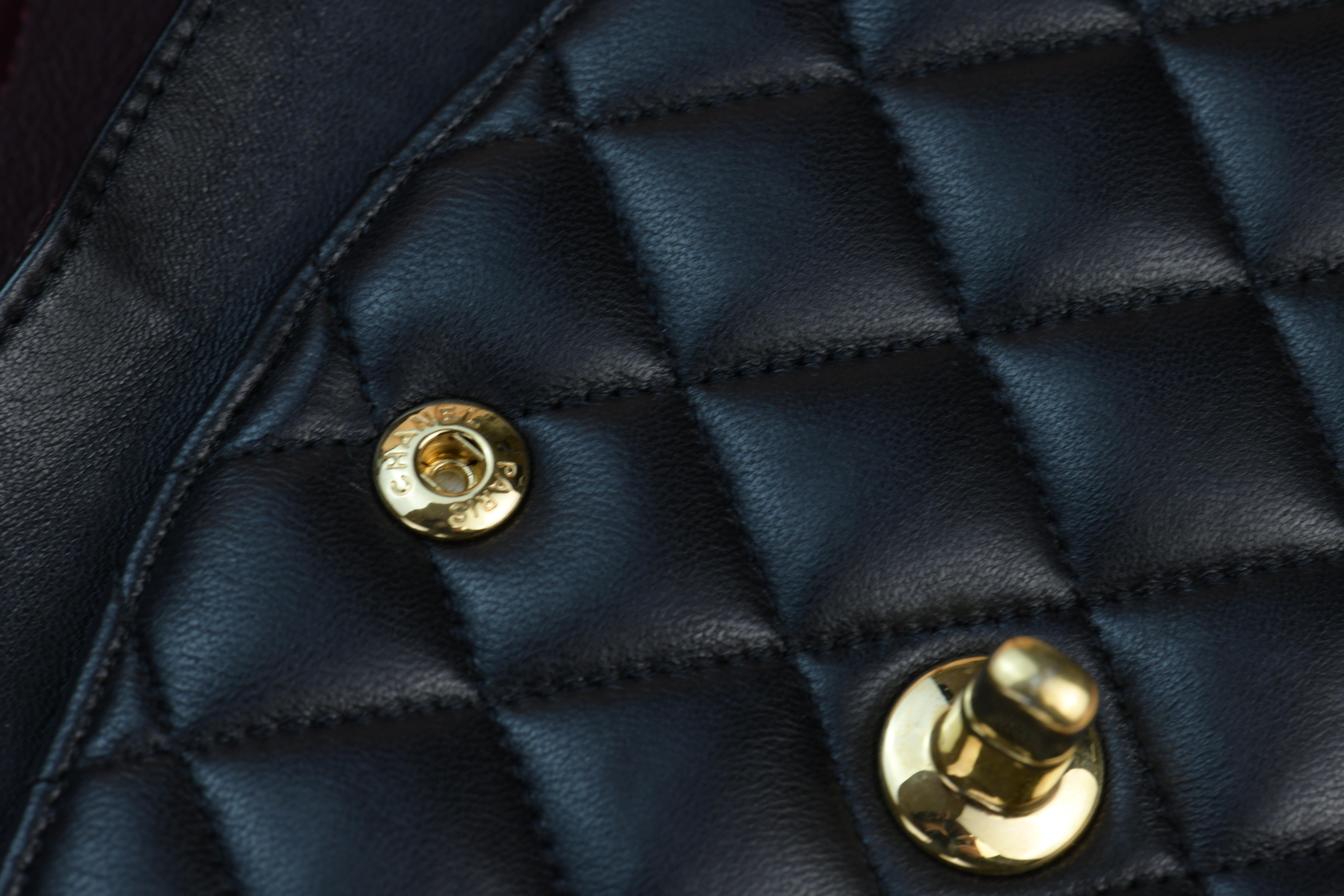 Chanel Black Lambskin Medium Classic Double Flap Bag 14