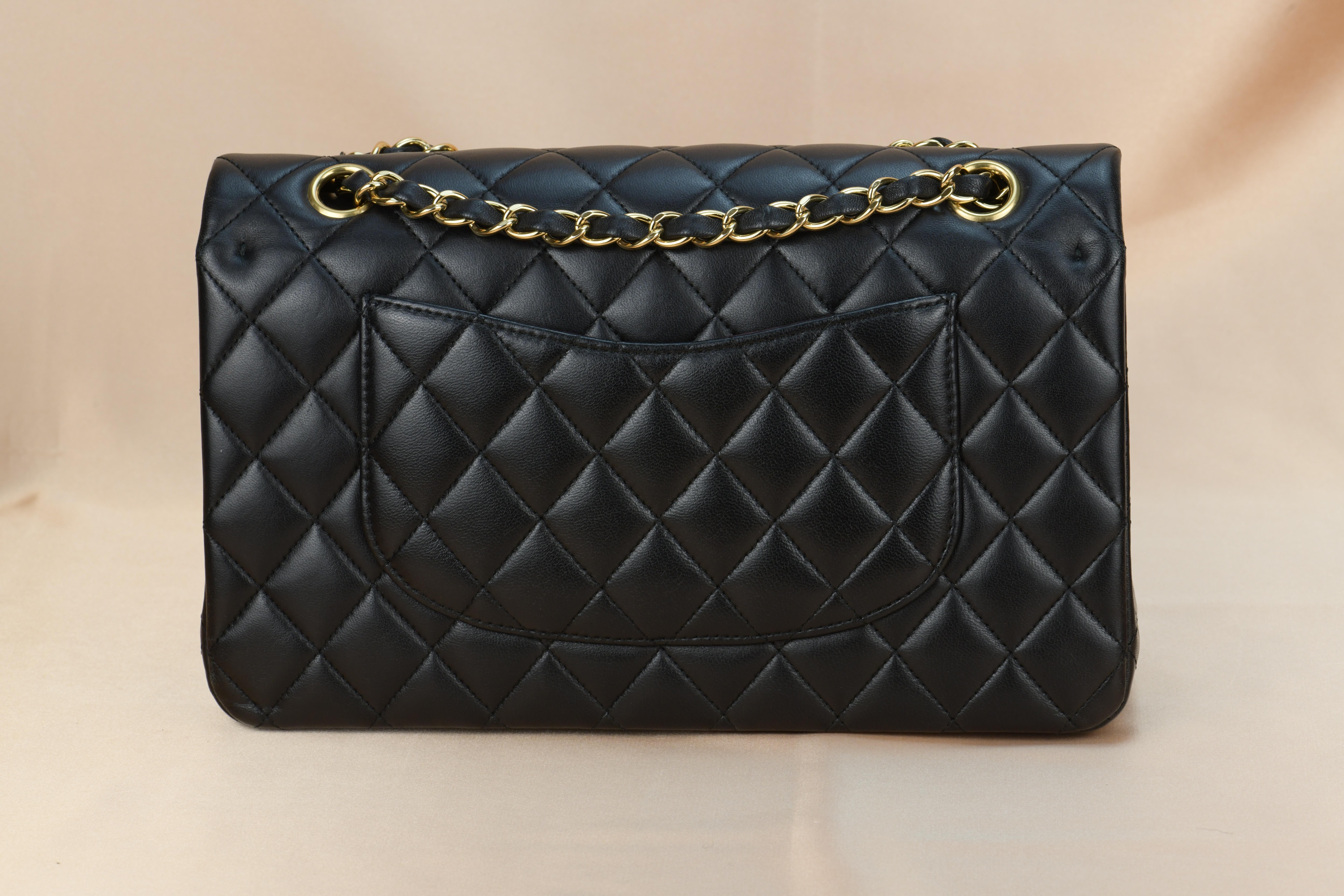 Chanel Black Lambskin Medium Classic Double Flap Bag 4