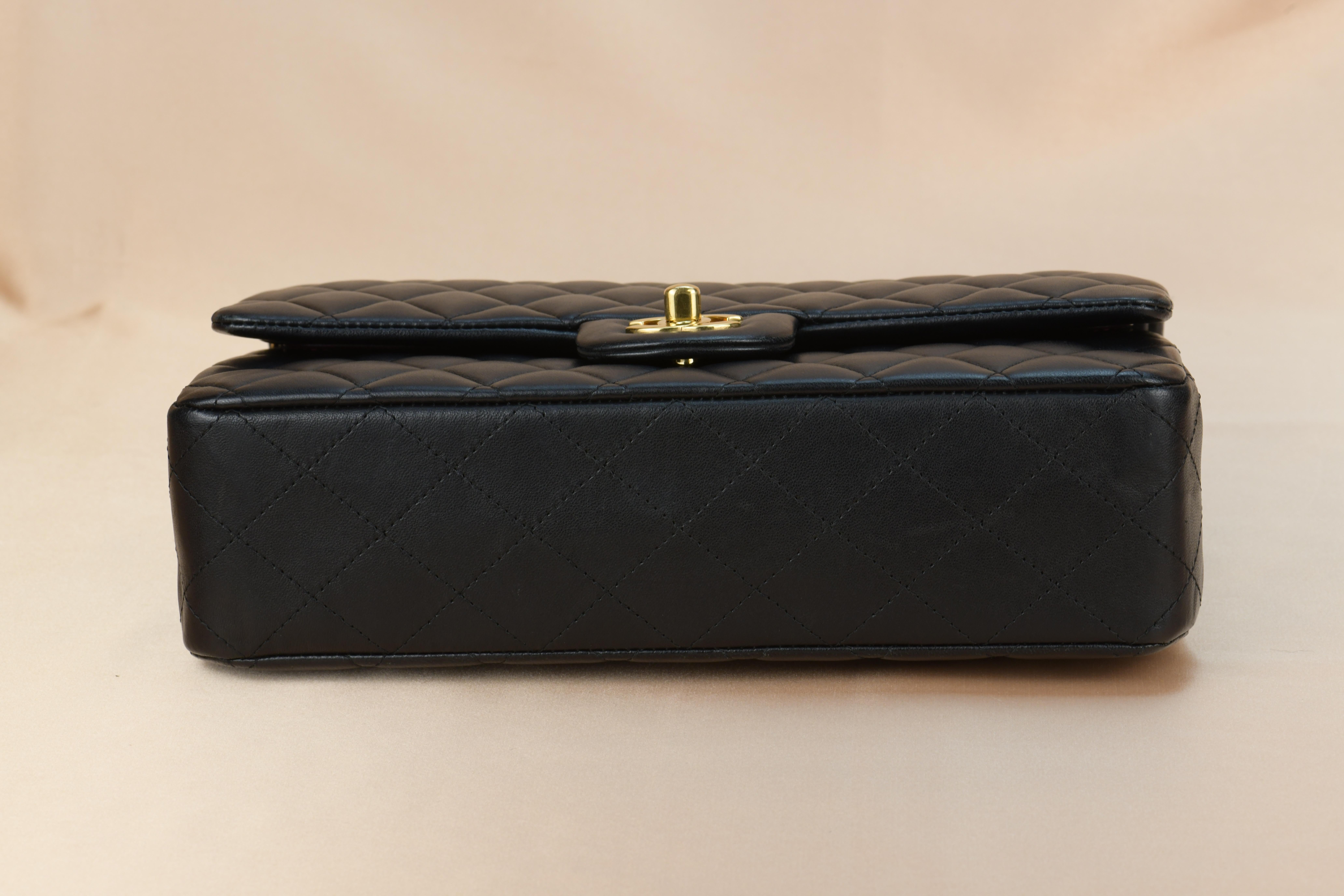 Chanel Black Lambskin Medium Classic Double Flap Bag 5