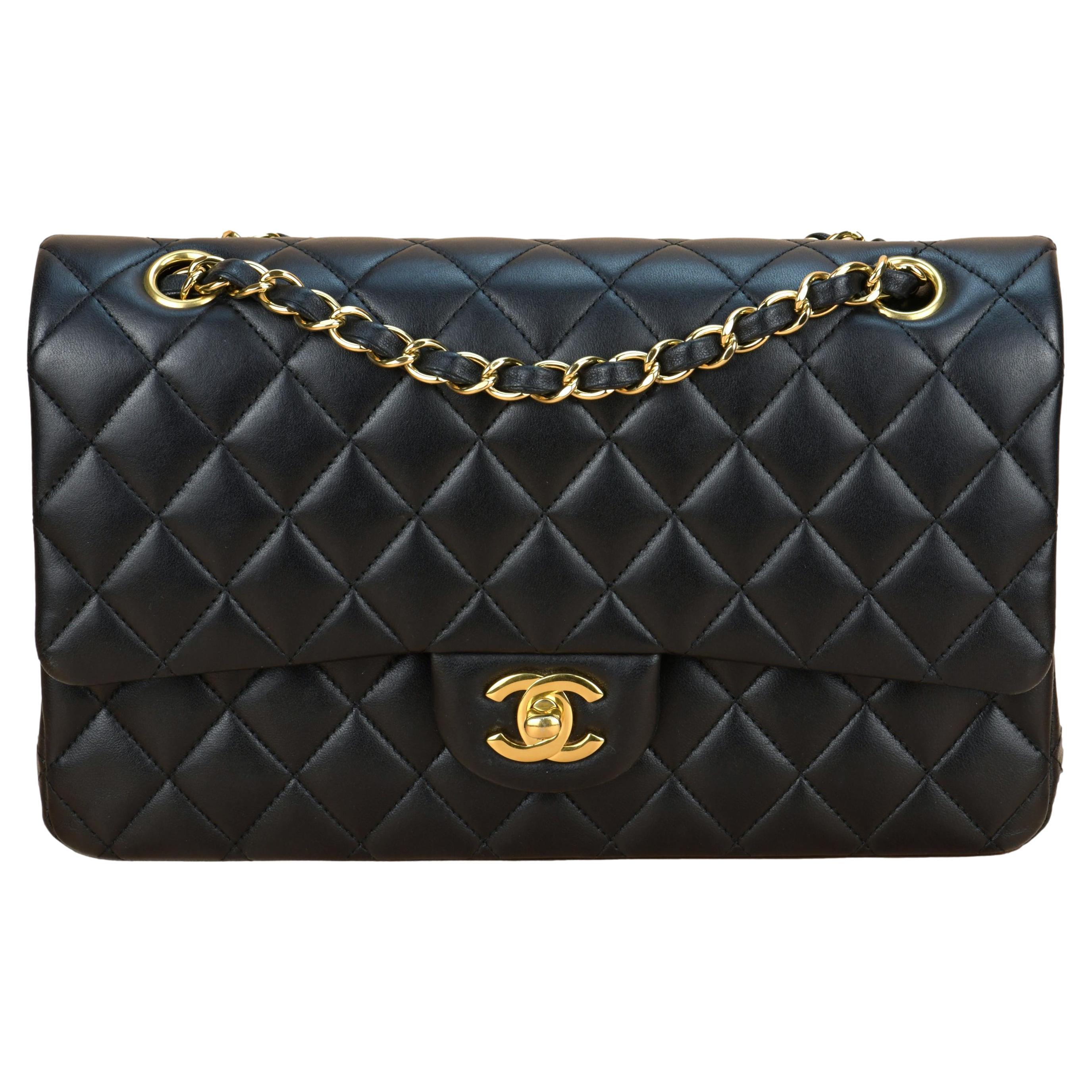 Chanel Black Lambskin Medium Classic Double Flap Bag