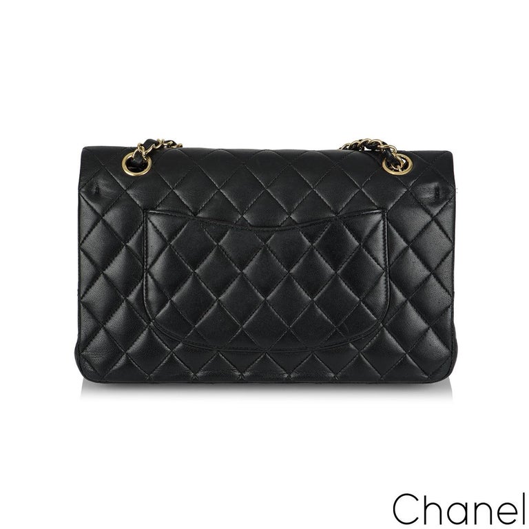 Chanel Black Lambskin Medium Double Flap Bag For Sale at 1stDibs  chanel  classic black handbag, chanel bag black, chanel classic flap medium price