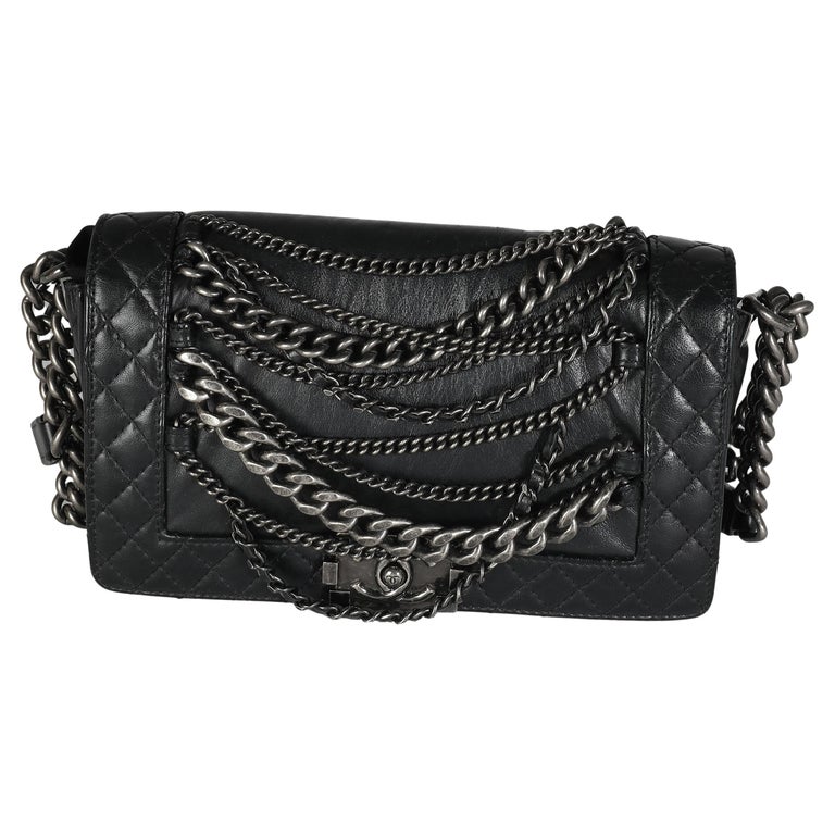 Shoulder Bag Lambskin Quilted Medium Boy Flap Black Chanel New