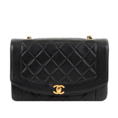 Chanel Black Lambskin Medium Princess Diana Single Flap Bag