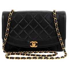 Chanel Black Lambskin Medium Princess Diana Single Flap Bag