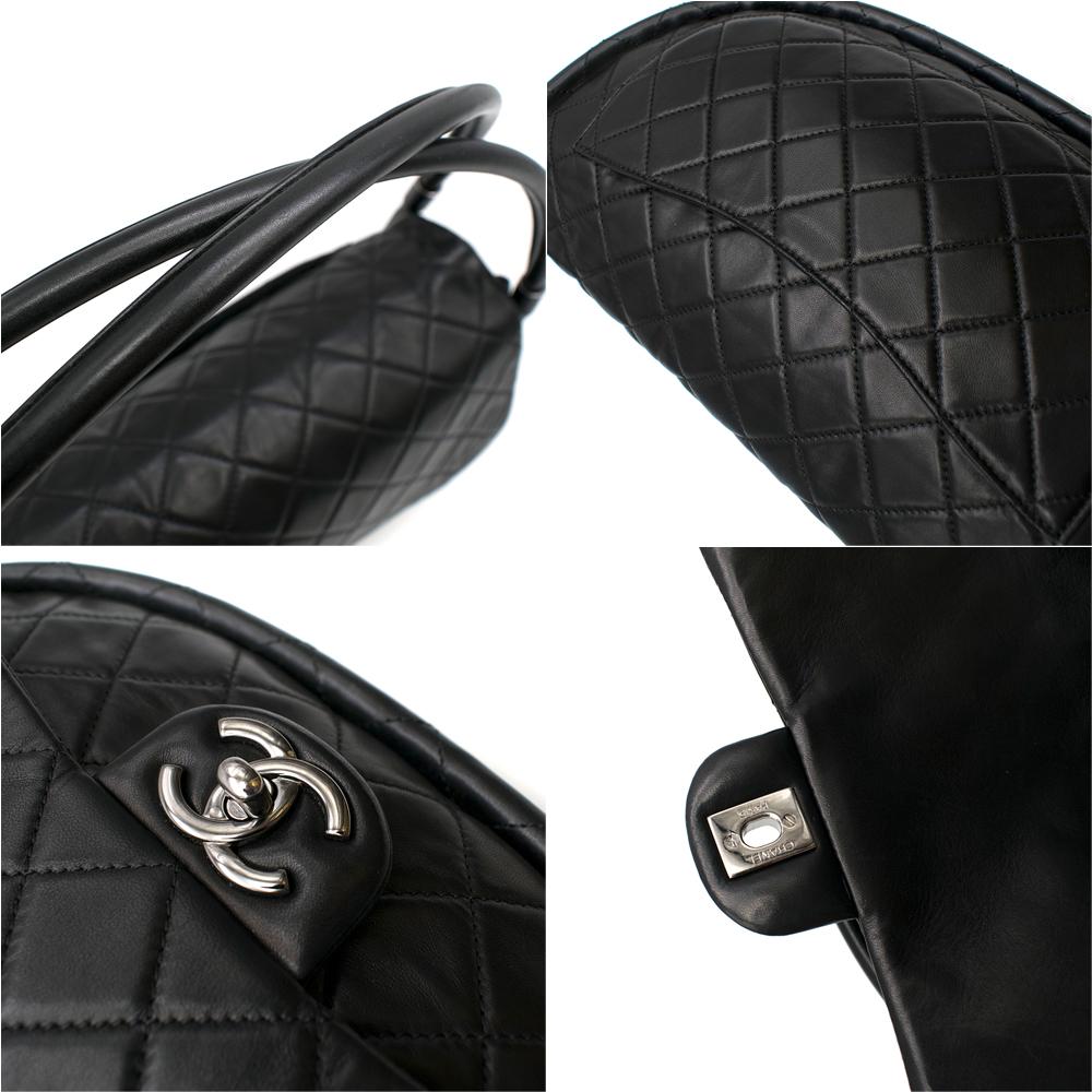 Women's or Men's Chanel Black Lambskin Medium Wind Power Hula Hoop Bag For Sale