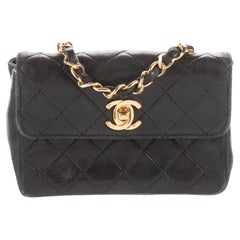 Chanel Black Lambskin Mini Quilted Flap Bag (Circa 1990)