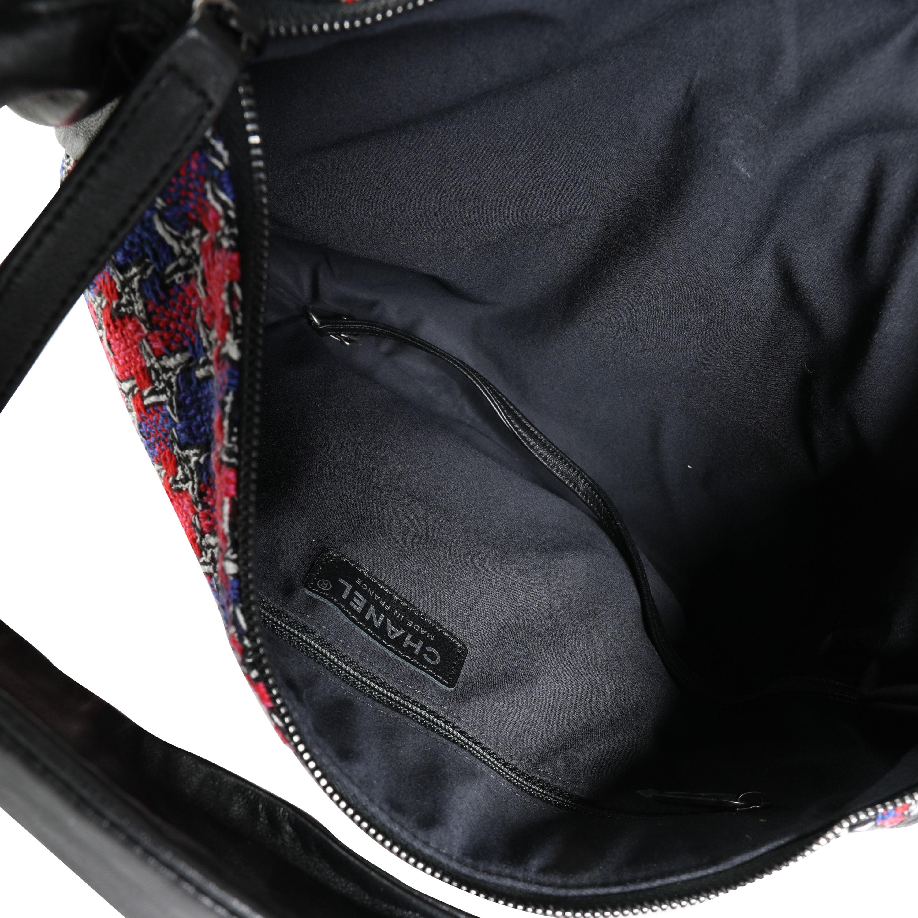 Chanel Black Lambskin & Multicolor Tweed Girl Bag 2