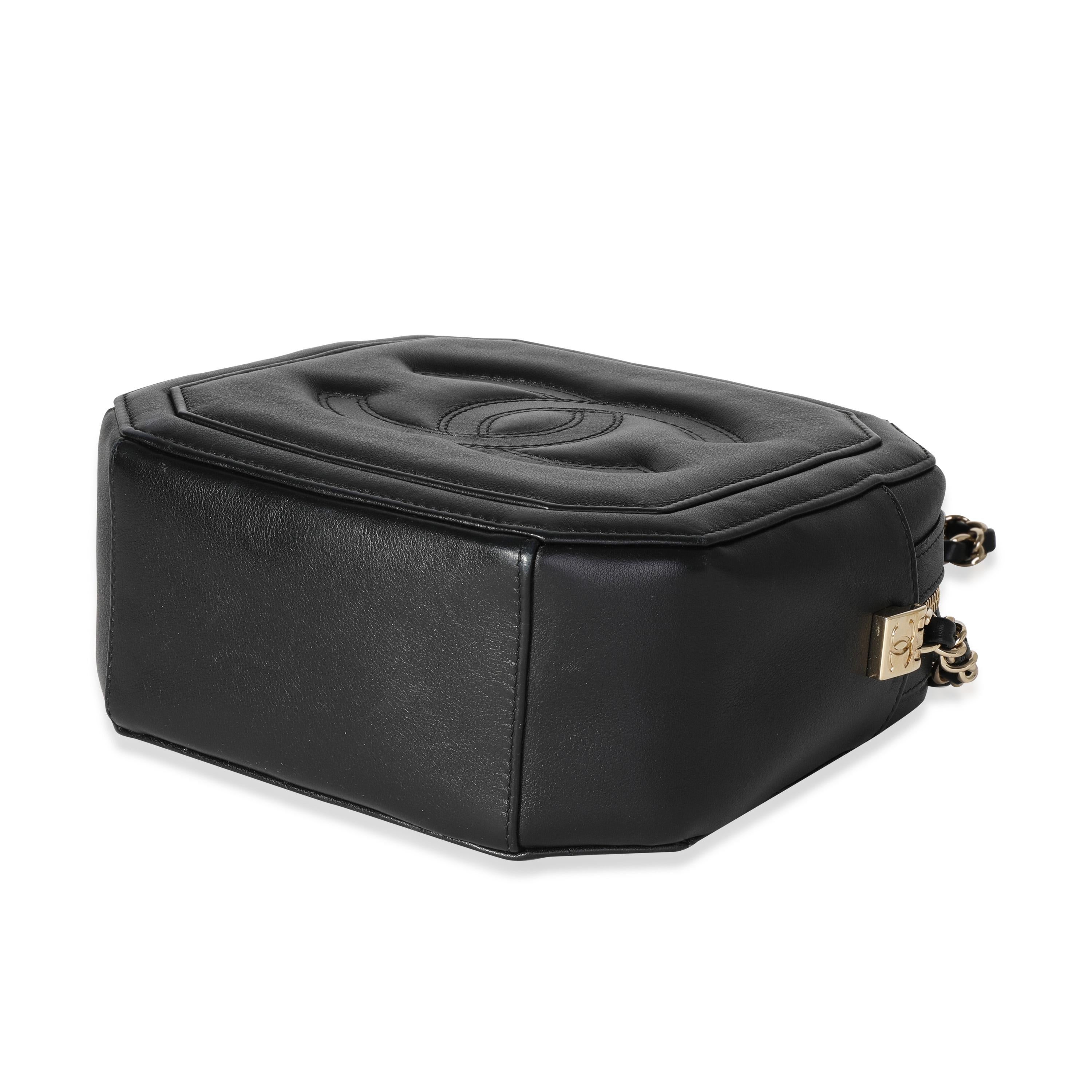 Women's Chanel Black Lambskin Octagon Camera Bag