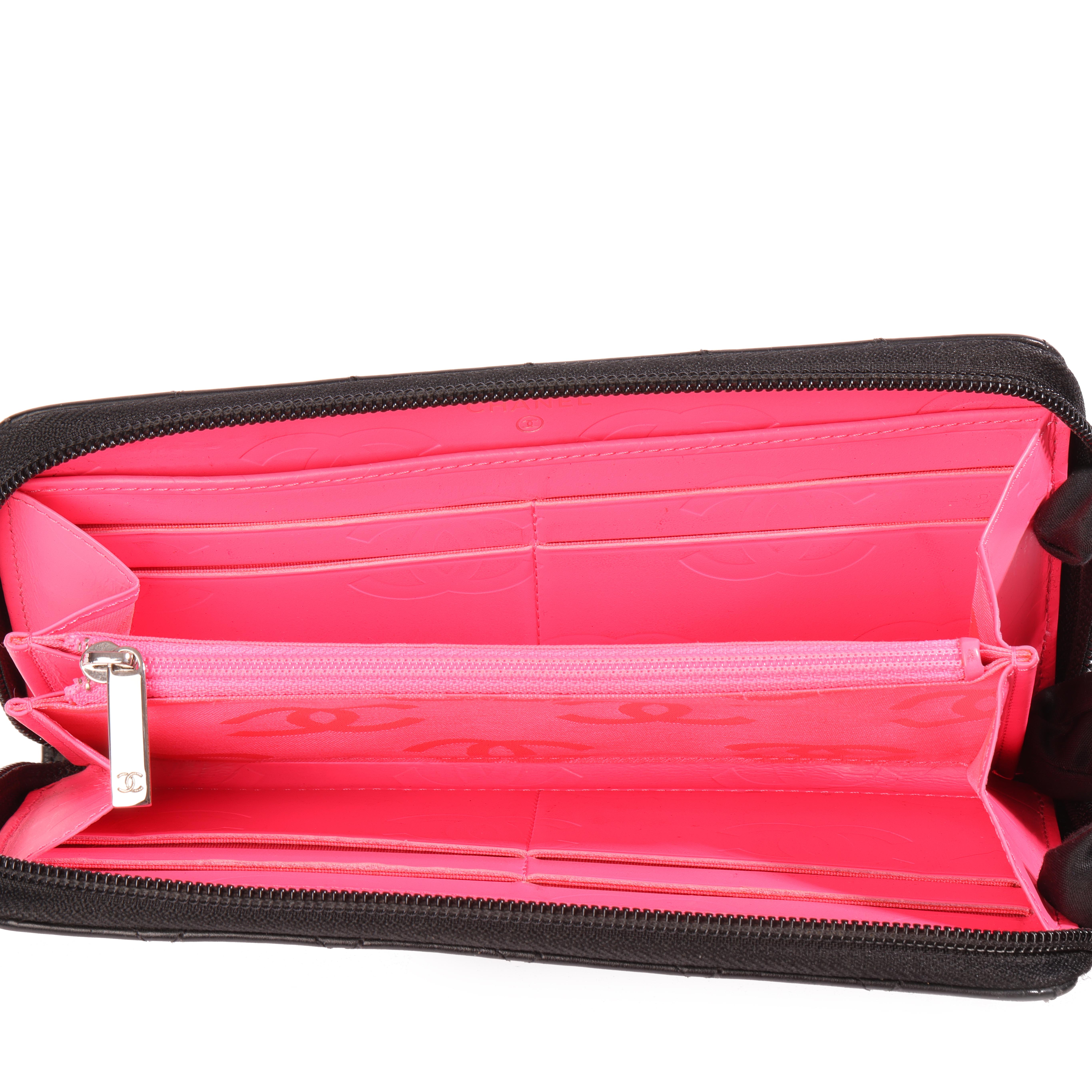 Chanel Black Lambskin & Patent Leather Ligne Cambon Long Wallet 2