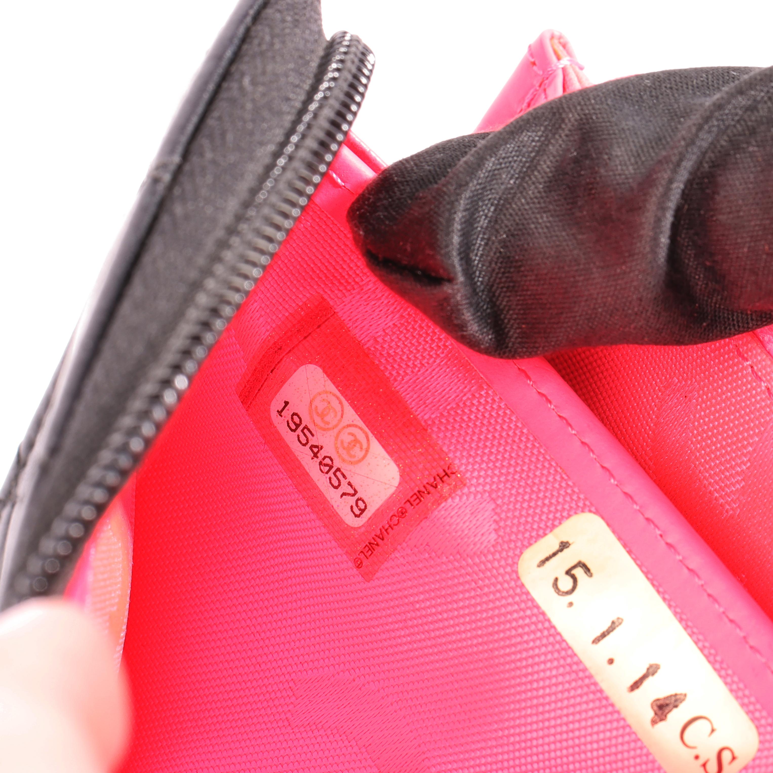 Chanel Black Lambskin & Patent Leather Ligne Cambon Long Wallet 3