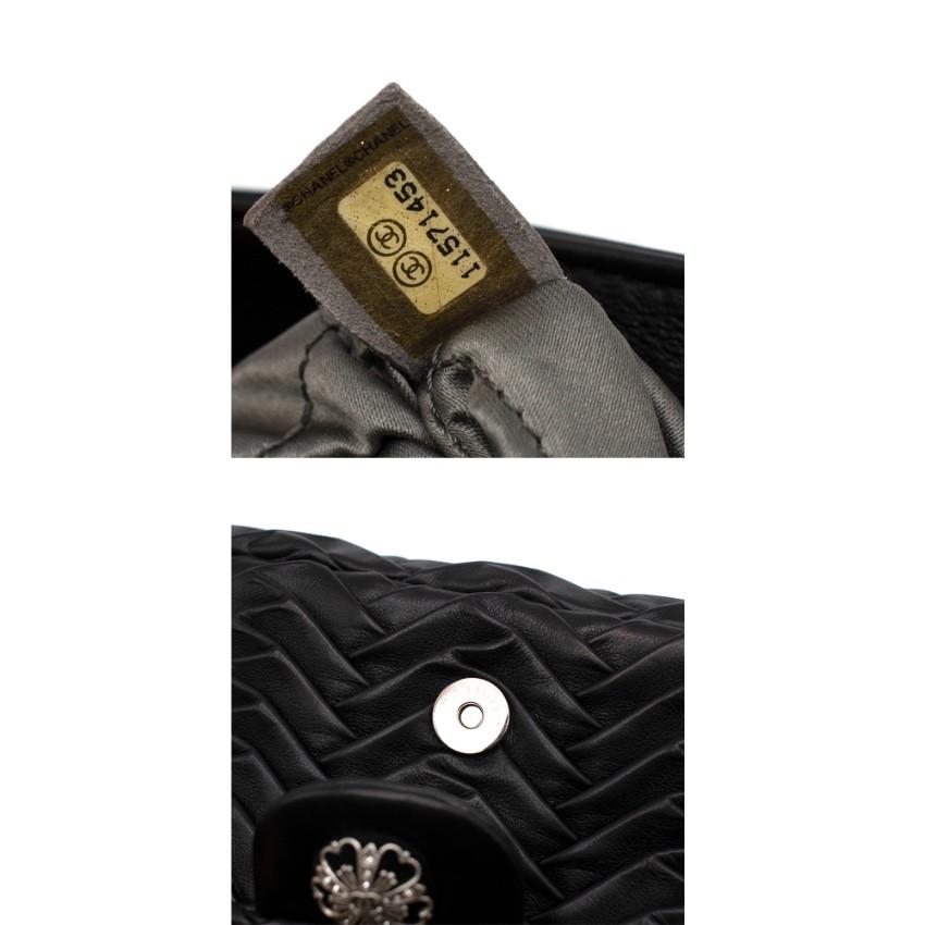 Chanel Black Lambskin Pleated Leather Single Flap Bag 5